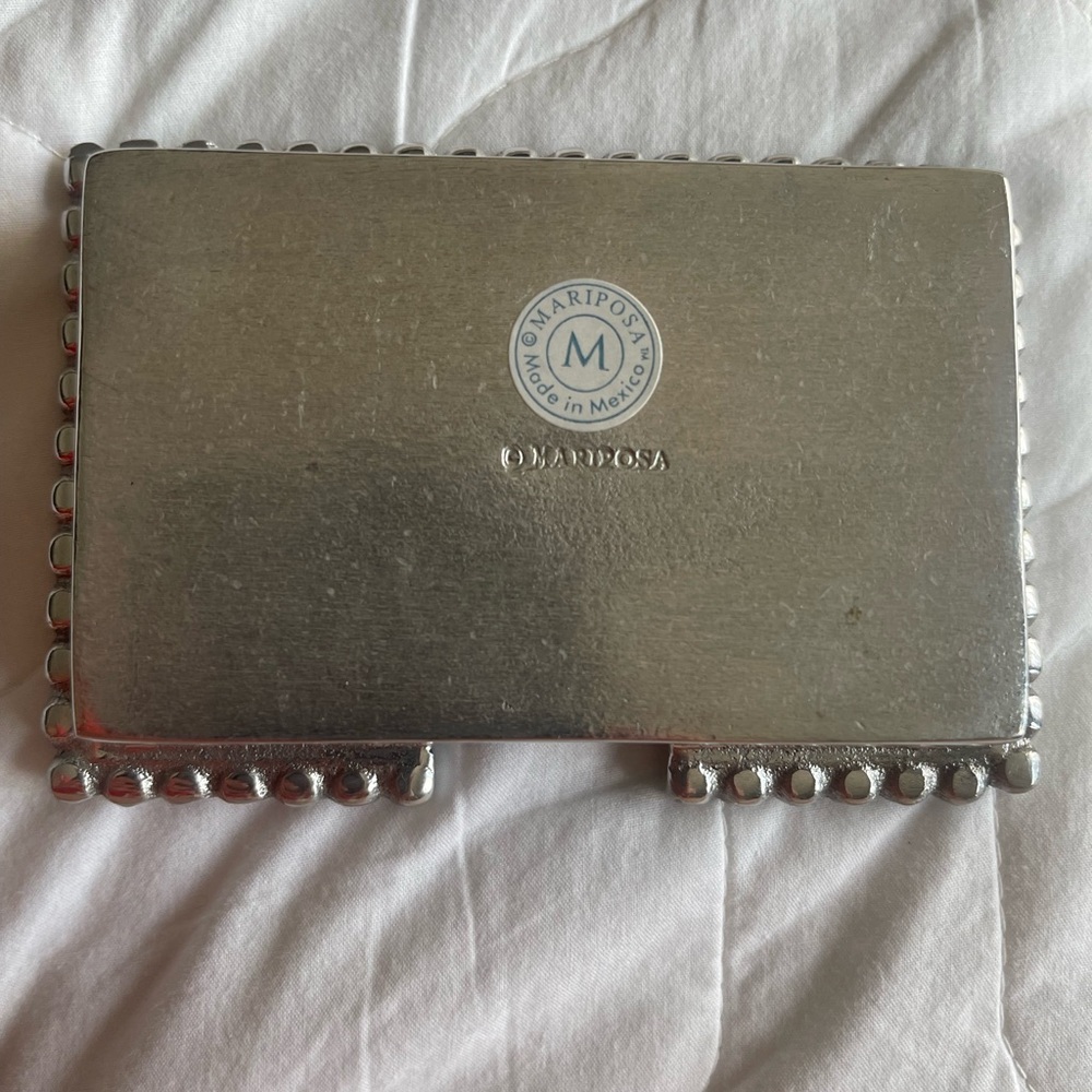 Silver Rectangular Tray with Beaded Edge - Picture 3 of 3